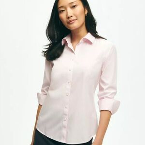 Fitted Stretch Supima® Cotton Non-Iron Mini Stripe Dress Shirt